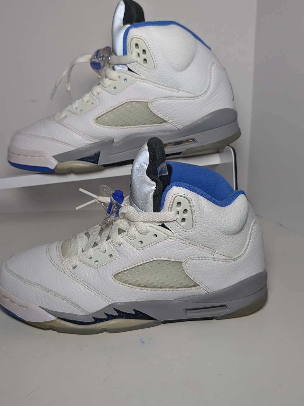 Jordan Kids White Blue Gray Basketball Sneakers